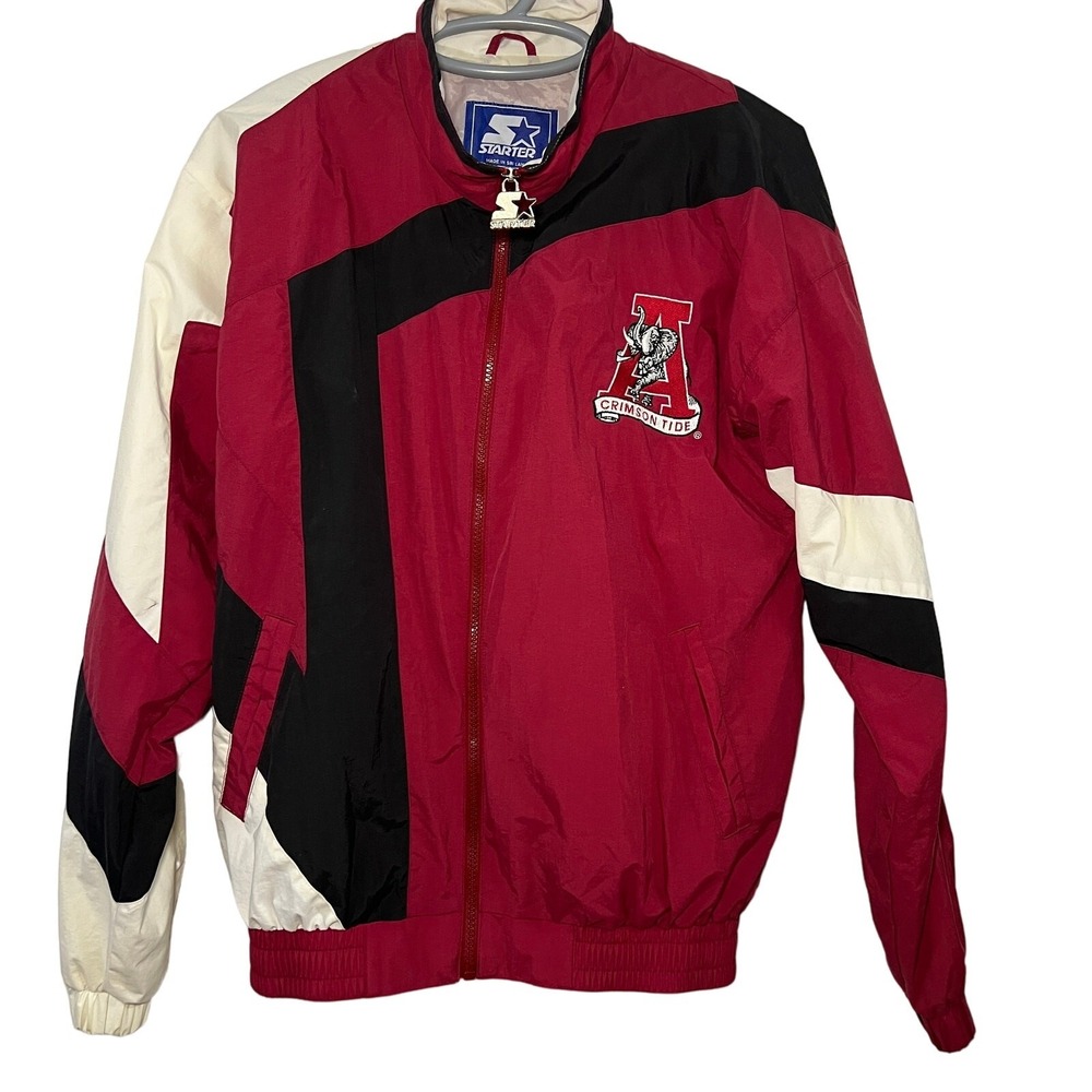 Vintage Starter Alabama Crimson Tide Windbreaker Jacket Red Black White Mens S